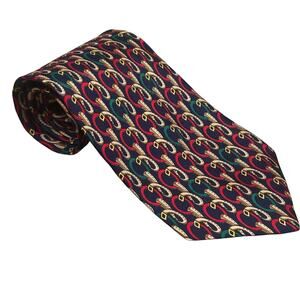 Churchill Collection Multicolor Horse Belt 100% Silk Short Tie 55x3.75